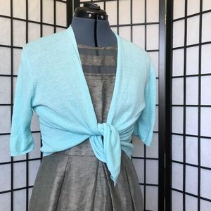 Robins Egg Tahari 1/2 Sleeve Cardigan Sz:M